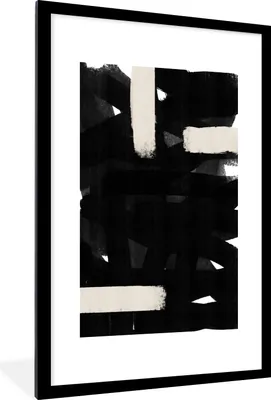 Produktbild von MuchoWow® Gerahmtes Poster Abstrakt - Pastell - Minimalismus 60x90 cm - Poster mit Schwarzem Bilderrahmen Wandposter Rahmen Foto Bilder - Dekoration - Wandposter Wohnzimmer - Hochwertig