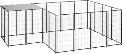 Obrázek produktu pro Psí kotec černý 6,05 m² ocel