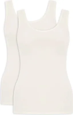Produktbild von Chantelle Damen Top 2er Pack - Unterhemd, SoftStretch, nahtlos, Einheitsgröße 34-44 Elfenbein One Size