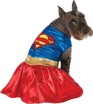 Produktbild von Rubies Costume DC Heroes and Villains Collection Haustierkostüm, Supergirl, Rot/