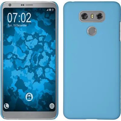 Produktbild von PhoneNatic Case kompatibel mit LG G6 - Hülle hellblau gummiert Hard-case + 2 Schutzfolien