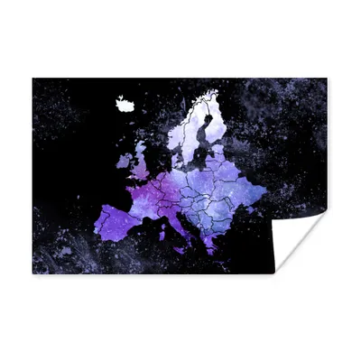 Obrázok produktu pre MuchoWow® Plagát - Mapa - Európa - Hviezdna obloha - 180x120