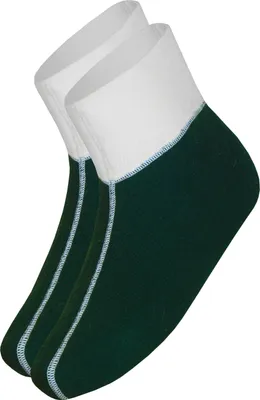 Produktbild von wobera Angora Fußwärmer oder Bettschuhe mit 75% Angora (Gr. 1 (35-37), Farbe: jägergrün mit weißem Bündchen)