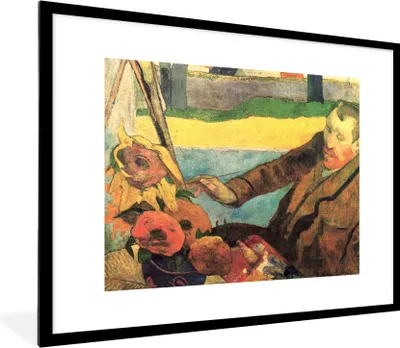 Produktbild von MuchoWow® MuchoWow® Gerahmtes Poster Der Sonnenblumenmaler - Vincent van Gogh 80x60 cm - Poster mit zchwarzem Bilderrahmen - Schlafzimmer-Dekorationen - Fotoposter