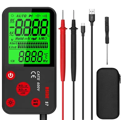 Obrázek produktu pro Dobíjecí digitální multimetr s velkým LCD displejem