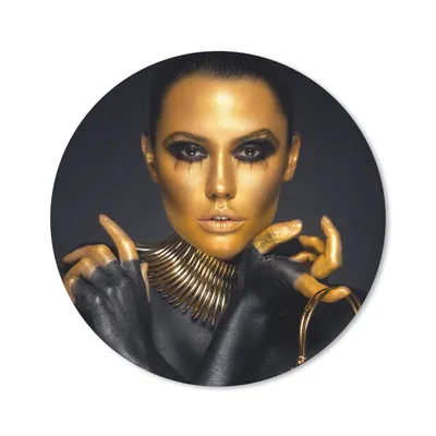 Produktbild von MuchoWow® Mauspad Mousepad Make-up - Tasche - Gold - Luxus - Frau 20x20 cm - Mousepads - Maus Mat - Pad - Mausunterlage - Schreibtischmatte
