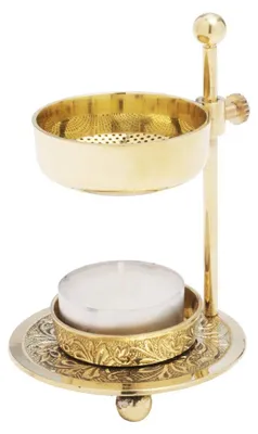 Räucherstäbchenhalter aus Messing, handgefertigt, gold, 11 cm
