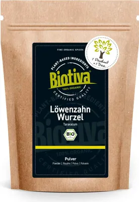Image de Biotiva : poudre de racine de pissenlit 100 g, issue de l'agriculture biologique