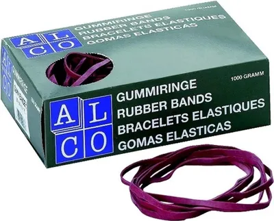 Produktbild von Gummibänder 200x6mm 1000g ca. 230 Stück rot Packung mit 10 Stück