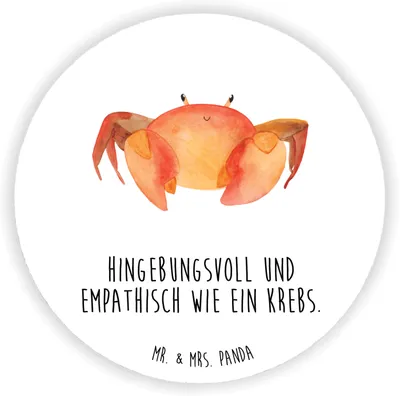 Produktbild von Mr. & Mrs. Panda magnet Sternzeichen Krebs - Weiß - Geschenk, für kühlschrank, Meerestier, Krebse, Meer, Kühlschrankmagnet, pinwand, Krabbe, wandmagnet, Geburtstag Juni