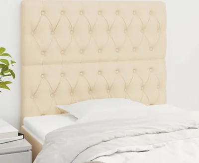 Produktbild von The Living Store Kopfteile 2 Stk. Creme 90x7x78/88 cm Stoff