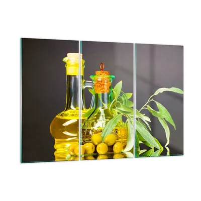 Produktbild von Bilder auf glas - Flasche Glas Olive Öl - 165x110cm - Glasbilder - Wandbilder - Kunstdruck - zum Aufhängen bereit - Wanddekoration aus Glas - Glas Bilder - Wandbild auf Glas - GCE165x110-2168
