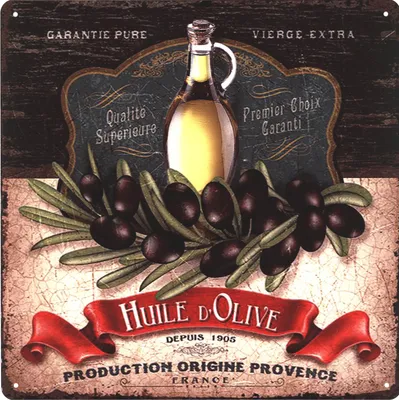 Produktbild von Moritz Retro Deko Blechschild Huilde d Olive Olivenöl Geschenk-Idee aus Metall Vintage-Design zur Dekoration