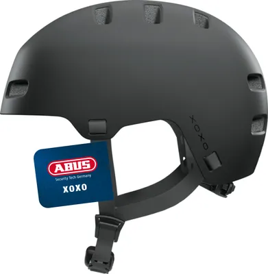 Zdjęcie produktu dla Kask rowerowy ABUS XOXO - kask miejski w stylu skater - kask na deskorolkę, rower, hulajnogę - ze zoptymalizowanym podbródkiem - dla nastolatków i dorosłych - czarny, rozmiar S (51-55 cm)
