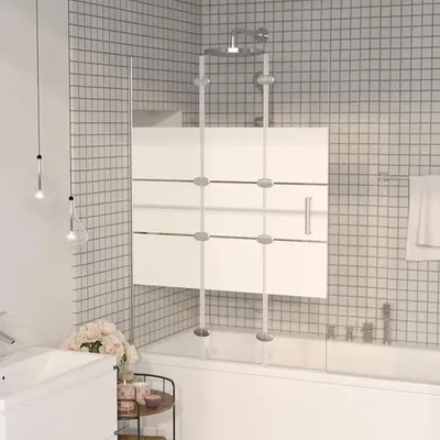 Produktbild von Faltbare Duschkabine ESG, Duschabtrennung, Schiebetür Dusche, Duschwanddichtung, Duschkabinen Ersatzteile, Dusche Eckeinstieg, 100x140 cm Weiß