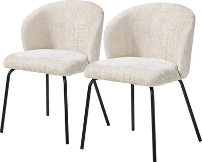 Produktbild von home24 Polsterstuhl - 2er-Set - Chenille / Edelstahl