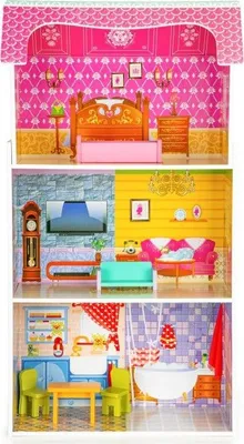 Produktbild von ECOTOYS Puppenhaus mit Möbeln Sunny residence