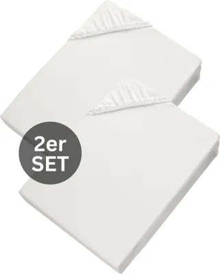 Image de Collection SCHÖNER WOHNEN Drap-housse BASIC Blanc 150 x 200 cm - set de 2 pièces