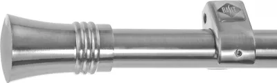 Produktbild von Edelstahl Look Gardinenstange 20mm Wandträger 1-läufig Knauf, Länge wählbar D50 E86 R
