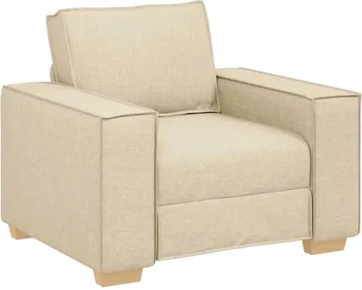 Image de vidaXL Canapé chaise Crème 60 cm Tissu