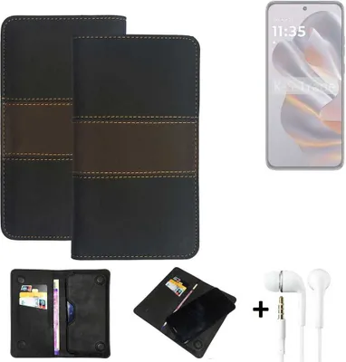 Produktbild von K-S-Trade Handyhülle + Kopfhörer kompatibel mit Motorola Edge 50 Neo Schutzhülle Walletcase Bookstyle Tasche Schutz Case Hülle Wallet Cover