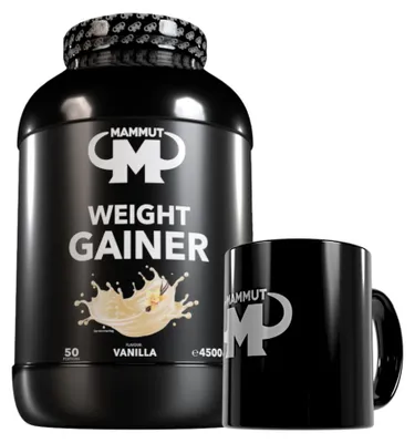 Produktbild von Mammut Nutrition - Weight Gainer 4500 g Dose - 50 Portionen + GRATIS Keramik Tasse, Geschmack: Vanille