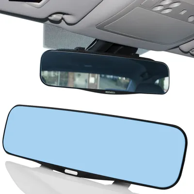 Produktbild von MidGard Auto Panorama Rückspiegel blendfrei, Blendschutz KFZ-Innenspiegel, Weitwinkel Spiegel mit Blendschutzfunktion, Aufsatz leicht gebogen