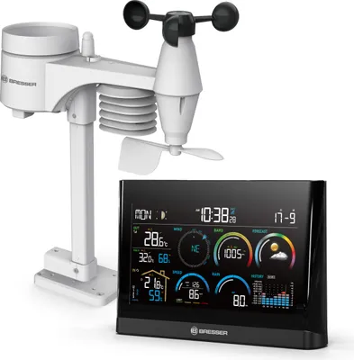 Produktbild von Bresser 5-in-1 Profi-Wetterstation mit Außensensor, Wetterindex, Frostwarnung, Schwarz