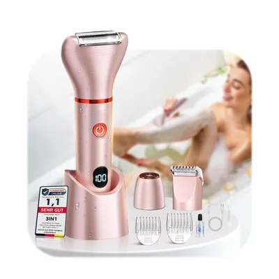 Produktbild von Intimrasierer für Frauen, Elektrischer Damen Rasierer & Bikini Trimmer, Wasserdicht Wet/Dry, Sanfte Rasur für Bikinizone Gesicht und Körper