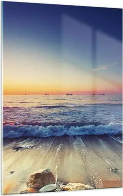 Produktbild von Bilder auf glas - Einteilig - Meer Strand Welle - 50x70cm - Glasbilder - Wandbilder - Bilder - zum Aufhängen bereit - Wanddekoration aus Glas - Glas Bilder - Wandbild auf Glas - GPA50x70-3613