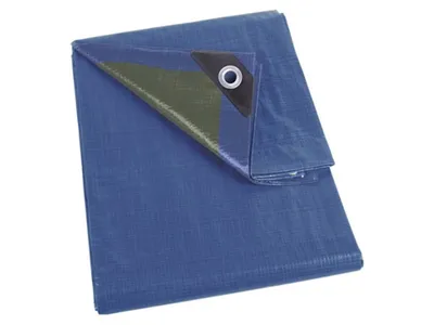 Produktbild von Perel Wasserfeste Abdeckplane 2 x 8 m aus Polyester 70 g/m², rechteckige Schutzplane mit 20 Ösen und