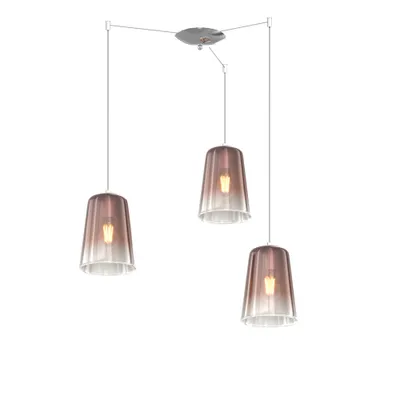 Zdjęcie produktu dla Współczesna lampa wisząca klosz metal chrom szkło miedź 3 światła E27