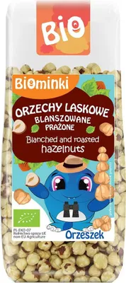 ORZECHY LASKOWE BLANSZOWANE PRAŻONE BIO 100 g - BIOMINKI
