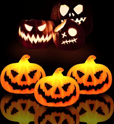 Obrázok produktu pre LED Halloween dekoratívne svetlá tekvica motív strašidelné dekorácie 3ks