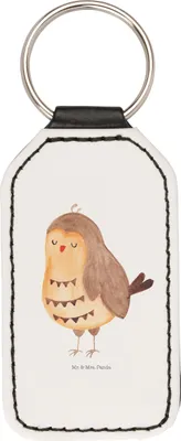 Produktbild von Mr. & Mrs. Panda schlüssel anhänger Eule Zufrieden - Weiß - Geschenk, für, Müde, Schlüsselanhänger, Mit Spruch, Eulen Deko, Owl, schlüsselbund, Taschenanhänger, Liebe