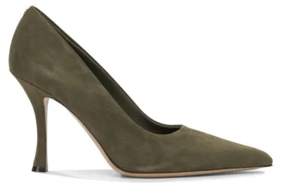 Imagen del producto de FERRAGAMO: Zapatos de tacón en gamuza, color verde, para mujer - talla 6
