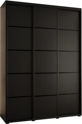 Produktbild von MEBLE KRYSPOL Davos 4 Schrank, drei Türen - 235,2x180x45 cm - Schwarz Schwarz Schwarz