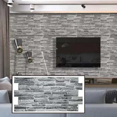 Produktbild von 3D-Wandpaneele PVC | Schiefer Optik | Dunkelgrauer Schieferstein - 1 Platte - 0.5 m² | Für Wohnzimmer, Küche & Bad | Einfache DIY-Montage