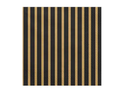 Zdjęcie produktu dla Serwetki Paski złote 33x33 cm 20szt