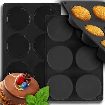 Produktbild von Kuketo | Silikonform 21 x 15 x 2 cm Für 6 Muffins & Mini-Kuchen – Backform Mit Ø 6 Cm Mulden – Flexibel, Antihaftend, Hitzebeständig