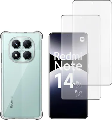 Image de Housse antichoc pour Xiaomi Redmi Note 14 PRO 5G / Redmi Note 14 PRO PLUS 5G avec 2 protections d'écran en verre trempé Phonillico®