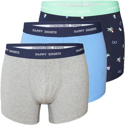 Produktbild von Happy Shorts Herren Retro Pants 3-Pack Jersey - Summer - Größe XXL