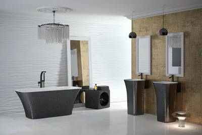 Immagine prodotto di Vasca da bagno dal design esclusivo Vasca da bagno moderna Freestanding nera