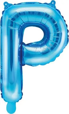 Produktbild von Folienballon Buchstabe „P“, 35cm, blau (1 Karton / 50 Stück)