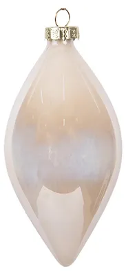 Produktbild von Clayre & Eef Weihnachtskugel Ø 7x13 cm Beige Glas