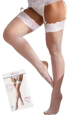 Immagine prodotto di Calze senza elastico, da donna, in pizzo, trasparenti, taglie forti, colore bianco, taglie XS-5XL