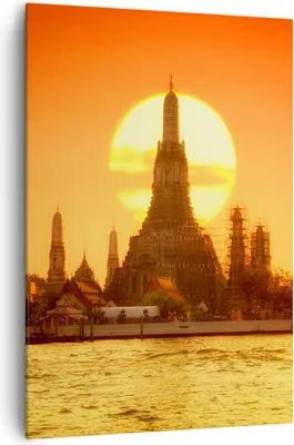 Produktbild von Bild auf Leinwand - Leinwandbild - Einteilig - Tempel Asien - 70x100cm - Wand Bild - Wanddeko - Wandbilder - Leinwanddruck - Kunstdruck - Wanddekoration - Leinwand bilder - Wandbild - PA70x100-3420