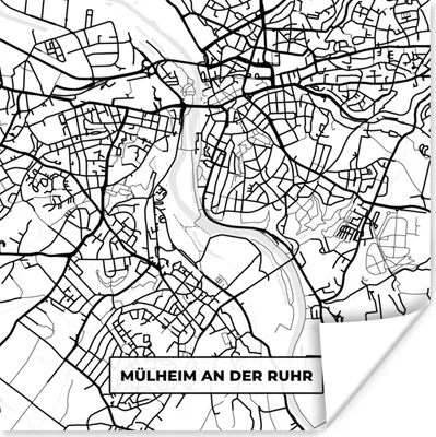 Produktbild von MuchoWow® Poster Mülheim an der Ruhr - Karte - Stadtplan 100x100 cm - Babyzimmer