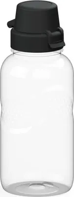Produktbild von Trinkflasche Carve "School" 500 ml - Auslaufsicher und sichere Griffmulden - Flasche für Kinder, Schule und Sport - transparent/schwarz
