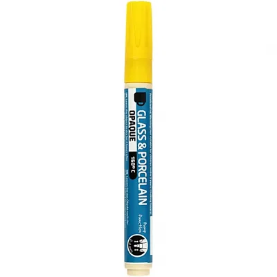 Image de Stylo en verre et porcelaine opaque - Jaune